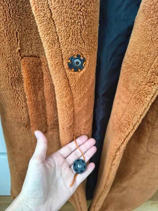 Abrigo de pelo naranja