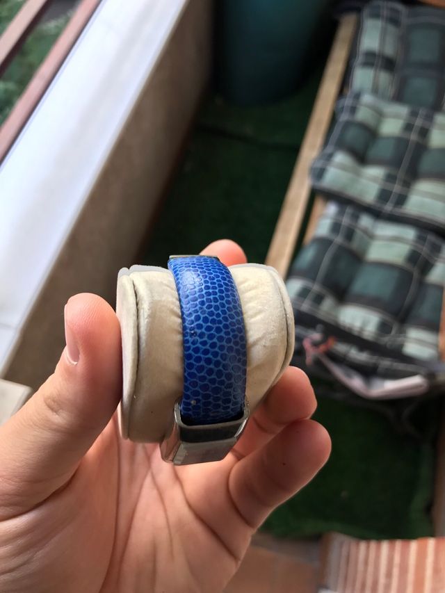 Reloj Gucci Vintage Raro Mujer Pulsera Azul