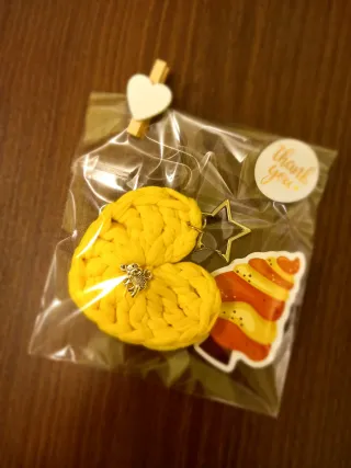 Llavero Corazón Tejido Hecho a Mano