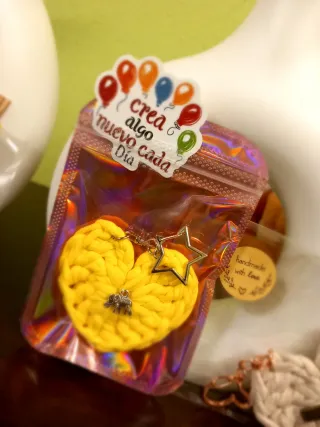 Llavero Corazón Tejido Hecho a Mano