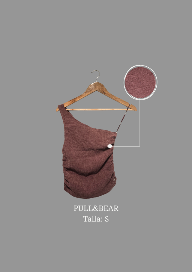 Top asimétrico Pull&Bear marrón rojizo S