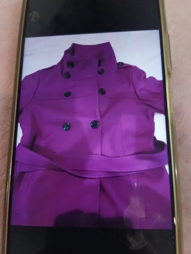 Abrigo paño morado talla 40