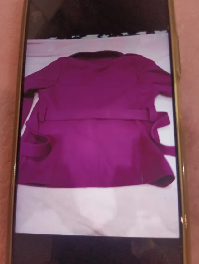 Abrigo paño morado talla 40