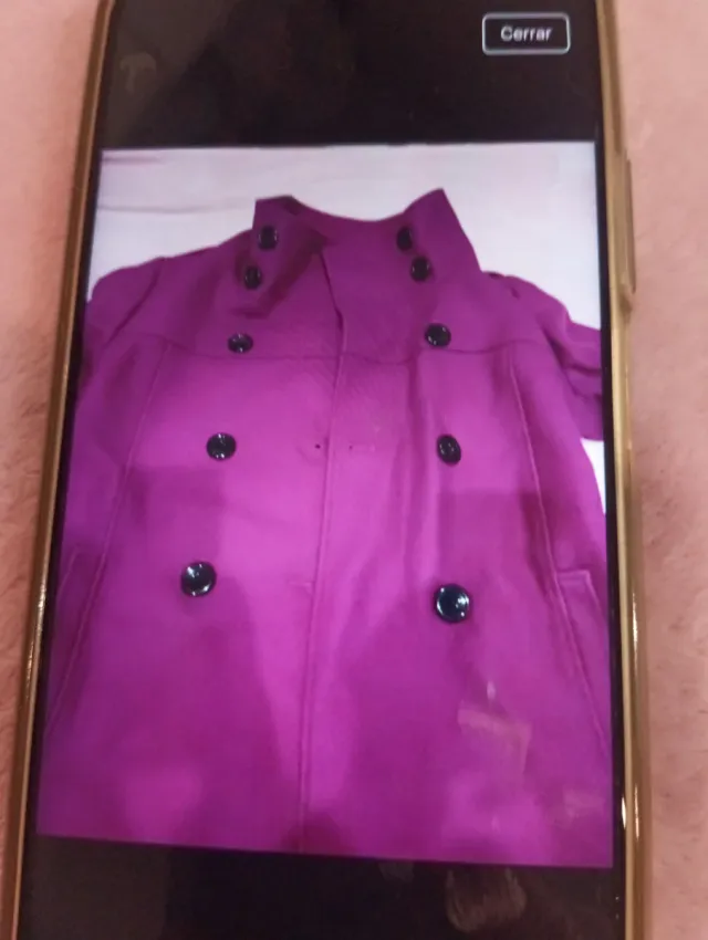 Abrigo paño morado talla 40