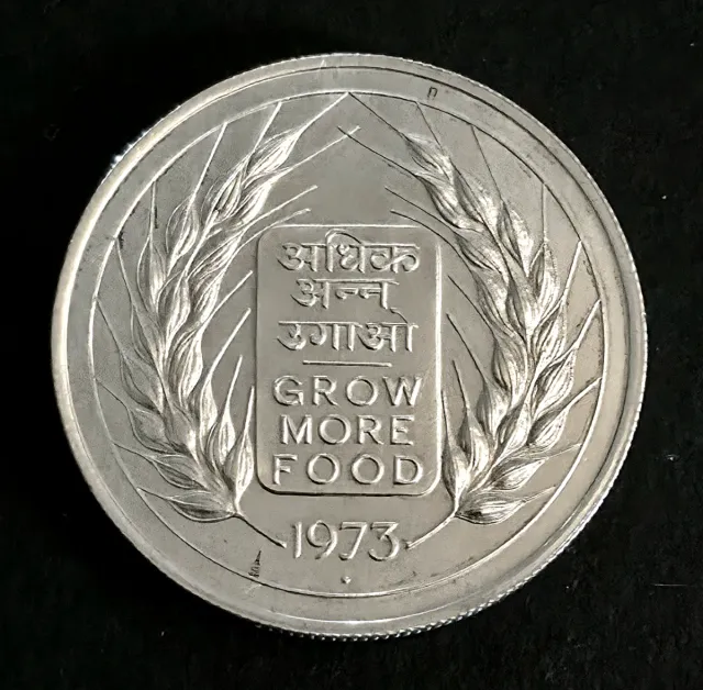 PLATA INDIA 10Rp 1973 SIN CIRCULAR