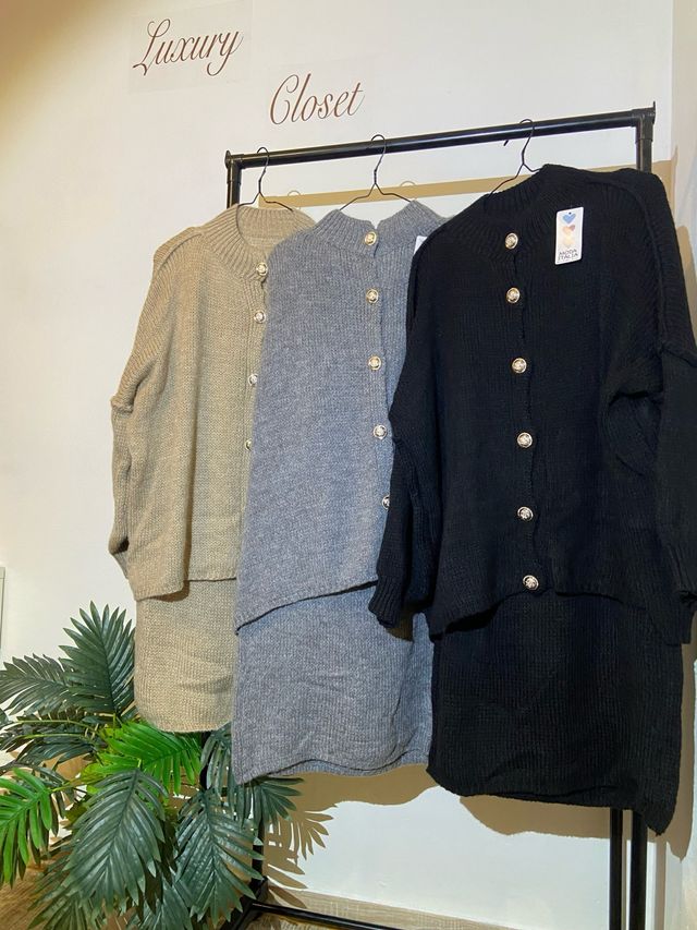 Conjunto falda + cárdigan