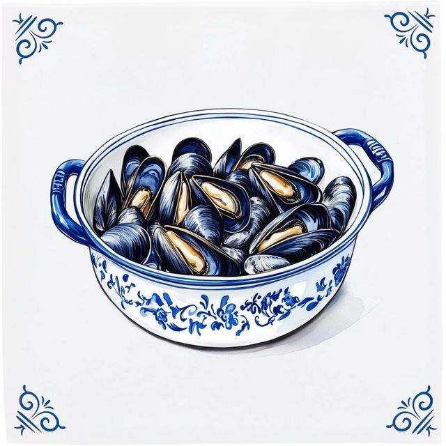 Azulejo decorativo azul y blanco