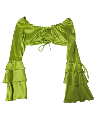 Completo sartoriale in raso verde/lime