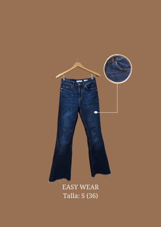 Pantalones vaqueros campana tiro alto Easy Wear 36