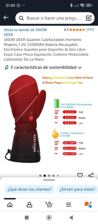Guantes Calefactables Snow Deer Moto