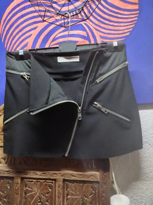 Falda Mango M cremalleras