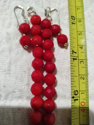 Conjunto Coral Rojo Facetado Mediterráneo