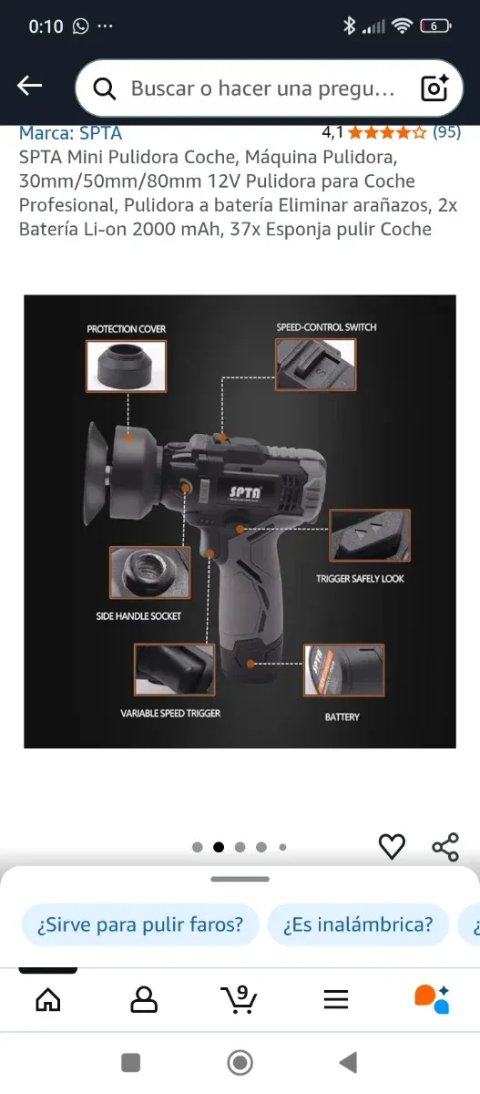 Mini Pulidora SPTA 12V con Accesorios