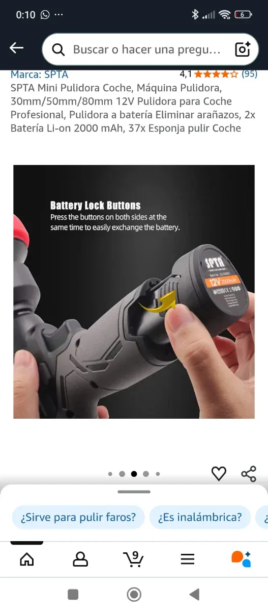 Mini Pulidora SPTA 12V con Accesorios