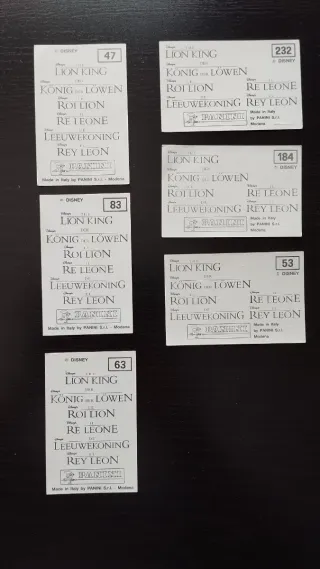 Cromos El Rey León de Panini