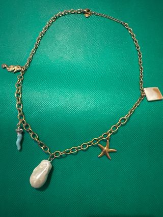 Collana acciaio zama madreperla e perla Maiorca