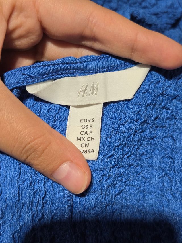 Vestido H&M Azul Tirantes Largo Talla S