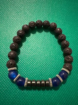 Bracciale Pietra Lavica e Lapislazzuli