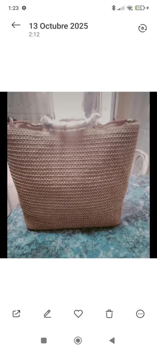 Bolso rafia beige con lentejuelas sin estrenar