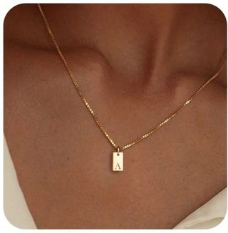 Elegante Collar inicial A oro mujer