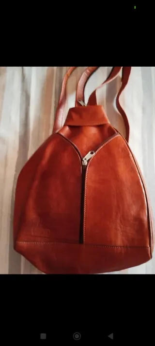 Mochila polipiel marrón sin estrenar