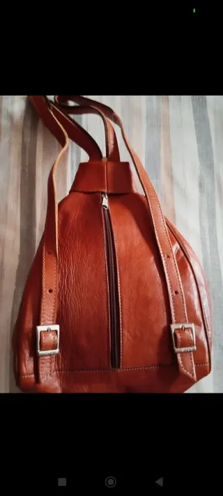 Mochila polipiel marrón sin estrenar