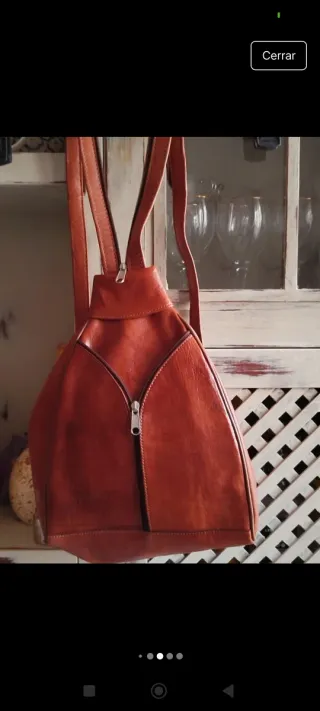 Mochila polipiel marrón sin estrenar