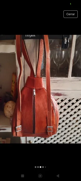 Mochila polipiel marrón sin estrenar