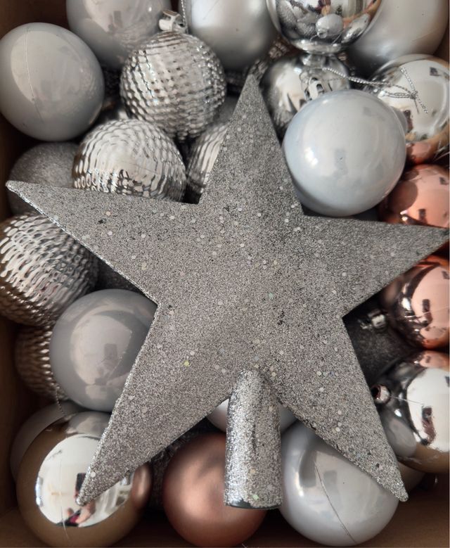 Pack Bolas Navideñas Plateadas y color oro rosa