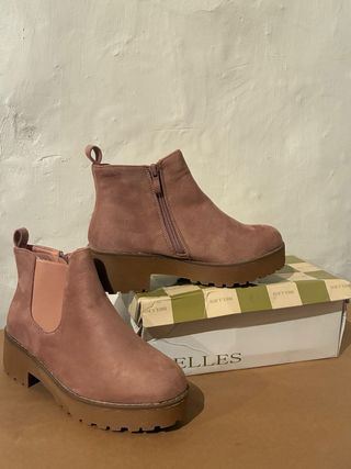 Botines rosas con plataforma