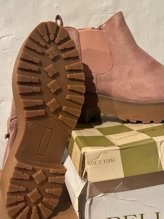 Botines rosas con plataforma