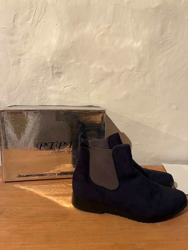 Botines PTPT Azul Marino y Gris