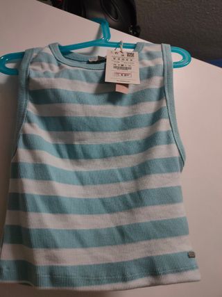 Camiseta sin mangas a rayas