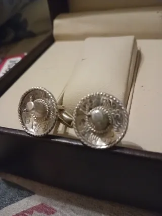 Gemelli in Argento a Forma di Sombrero