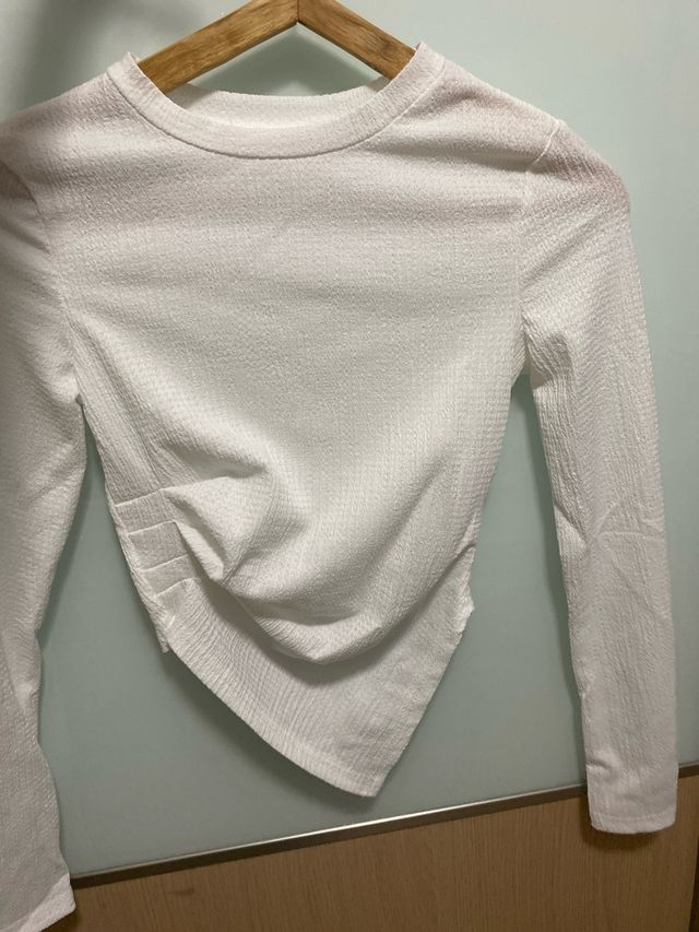Top blanco manga larga