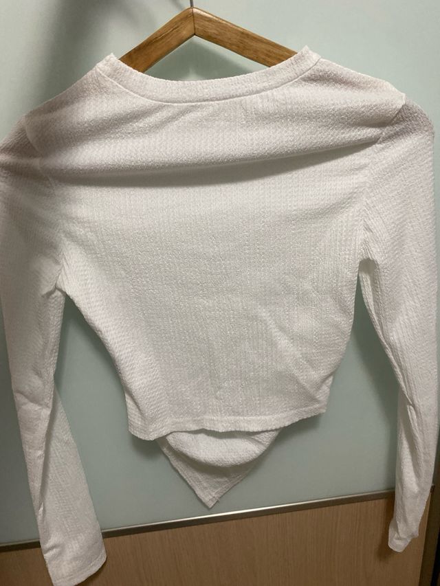 Top blanco manga larga
