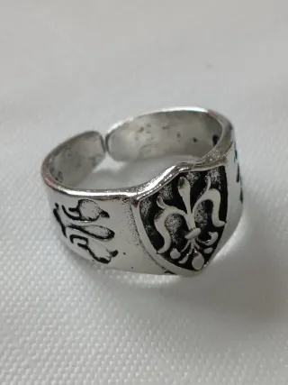 Anillo ajustable escudo flor de lis