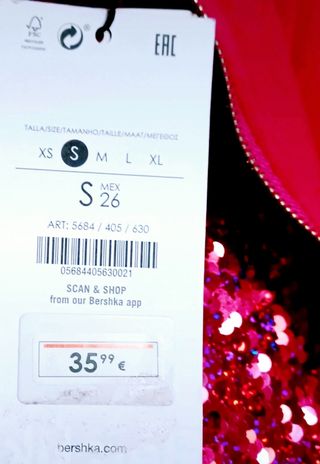 Vestido de Fiesta Bershka talla S