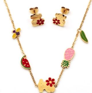 Conjunto Joyas Oso tono dorado
