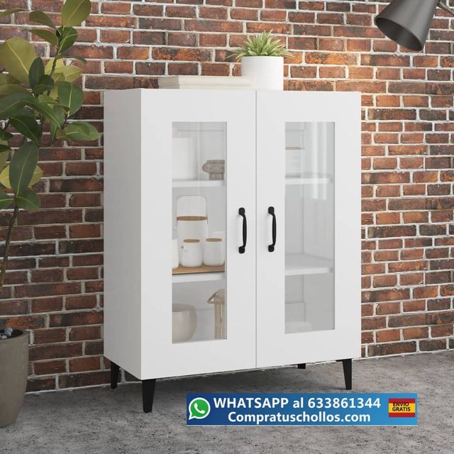 Mueble Aparador de Madera Blanco 69,5x34x90 cm