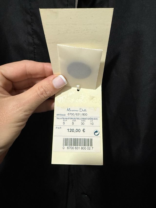 Gabardina Massimo Dutti Negra