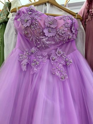 Vestido XV Años Morado/Rosa