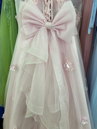 Vestido XV Años Rosa Tul Flores