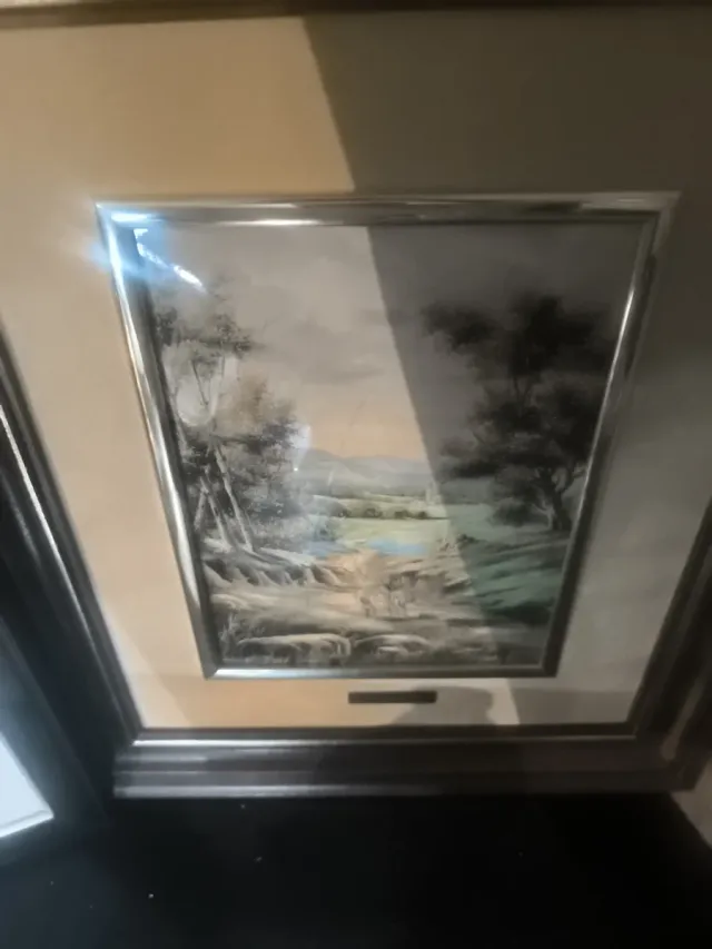 Cuadro paisaje pintado a mano