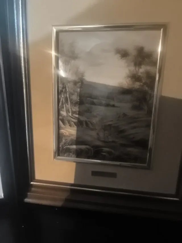 Cuadro paisaje pintado a mano