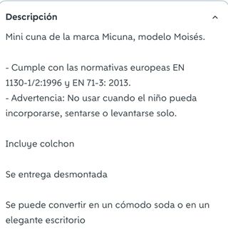 Mini Cuna Micuna Moisés Blanca