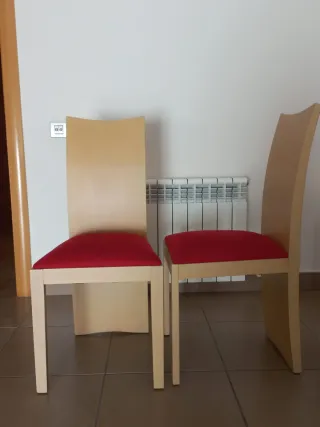 Sillas de comedor madera y tela