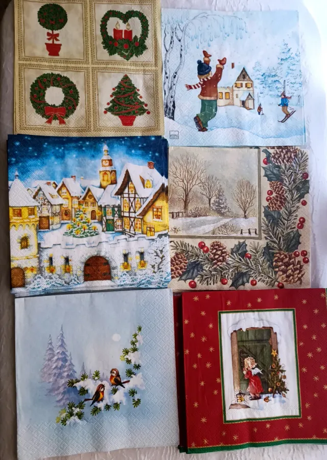 Set tovaglioli Natale decorati