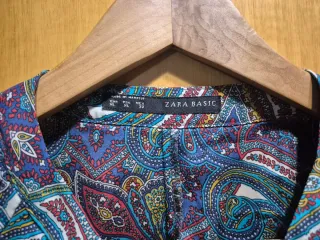 Camisa Zara Estampada Multicolor Talla M