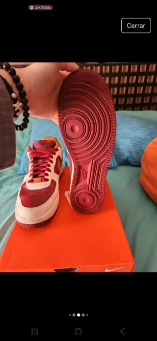Zapatillas Nike Air Force Camel y Burdeos